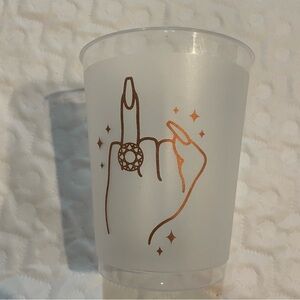 Set of 10 Reusable Party Cups Cutesy Middle Finger Design Nails Jewelry Stars